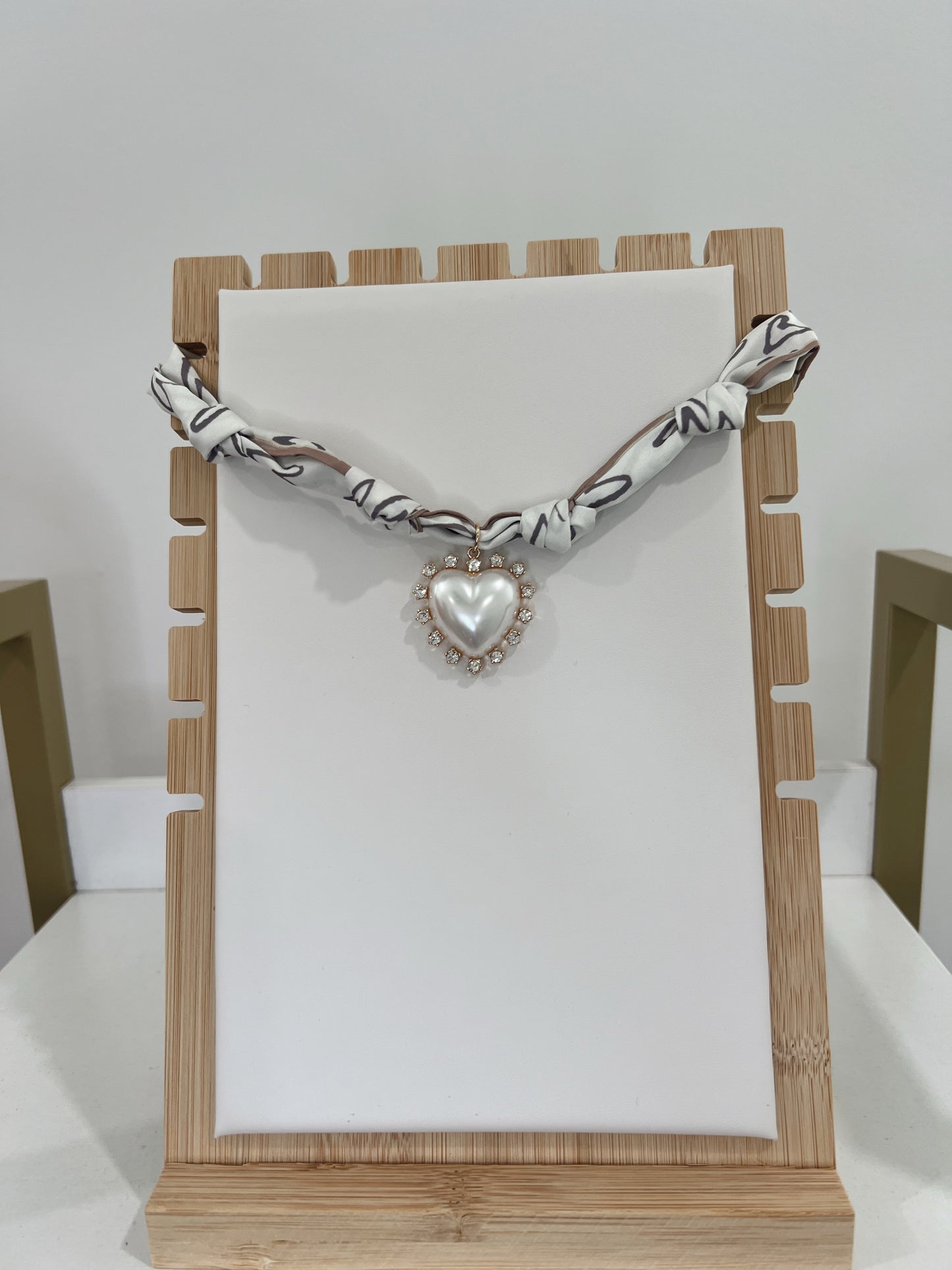 Pearl Heart Scarf Necklace