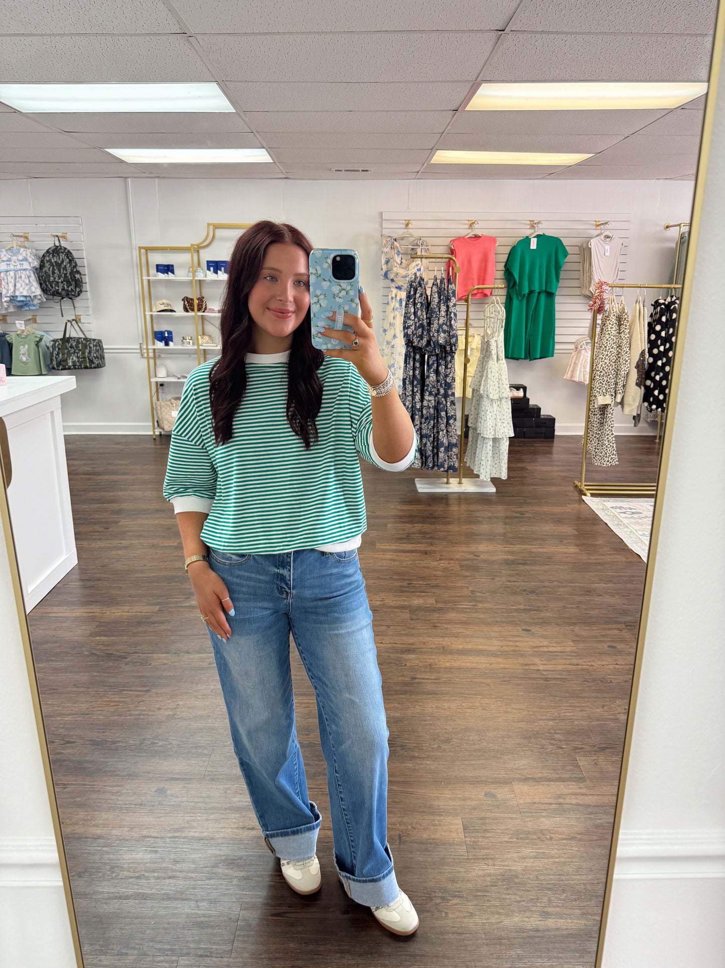 Striped Contrast Top