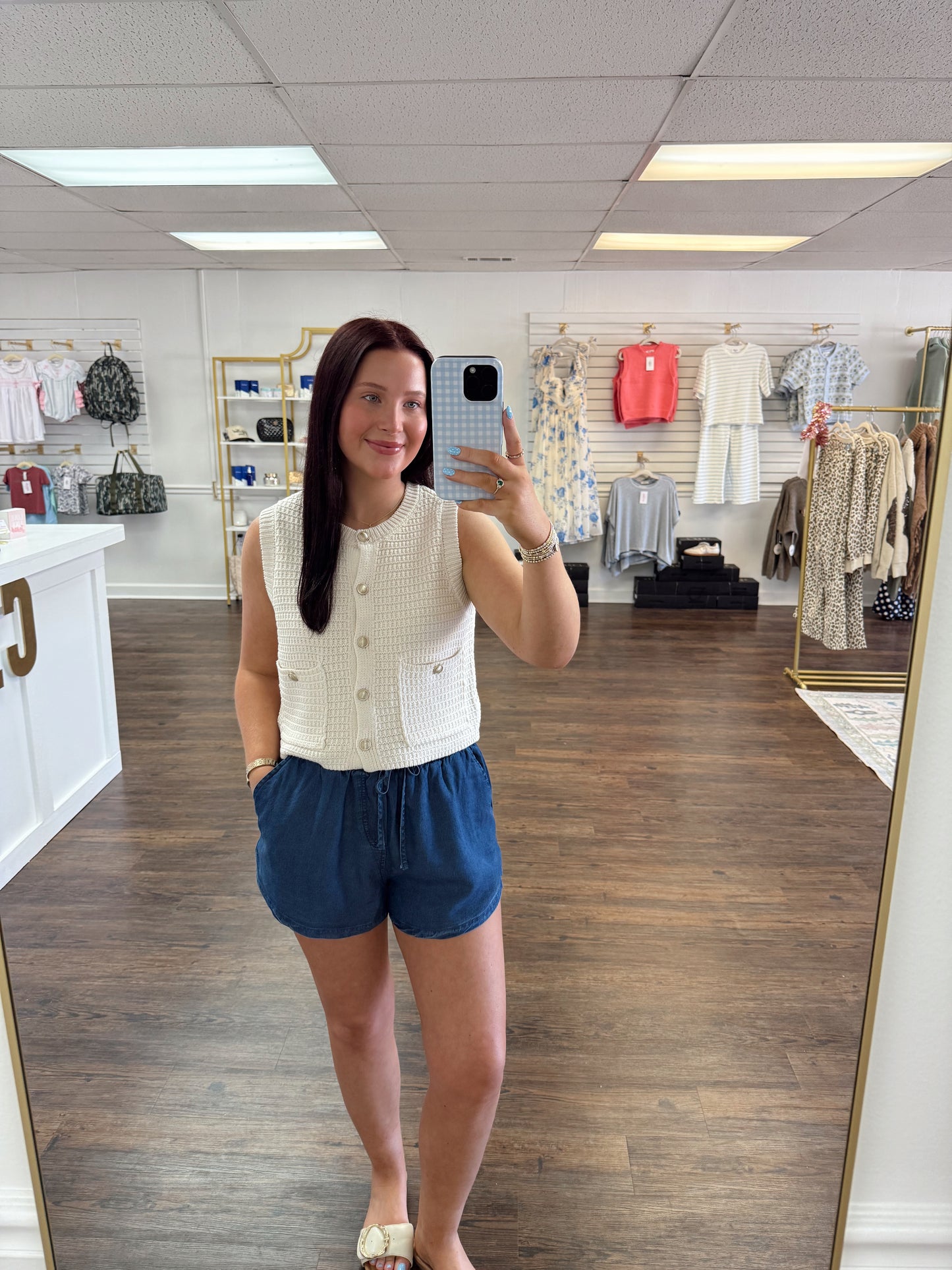 Cream Button Vest