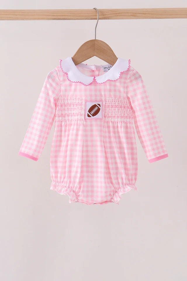 Pink Smocked Football Bubble
