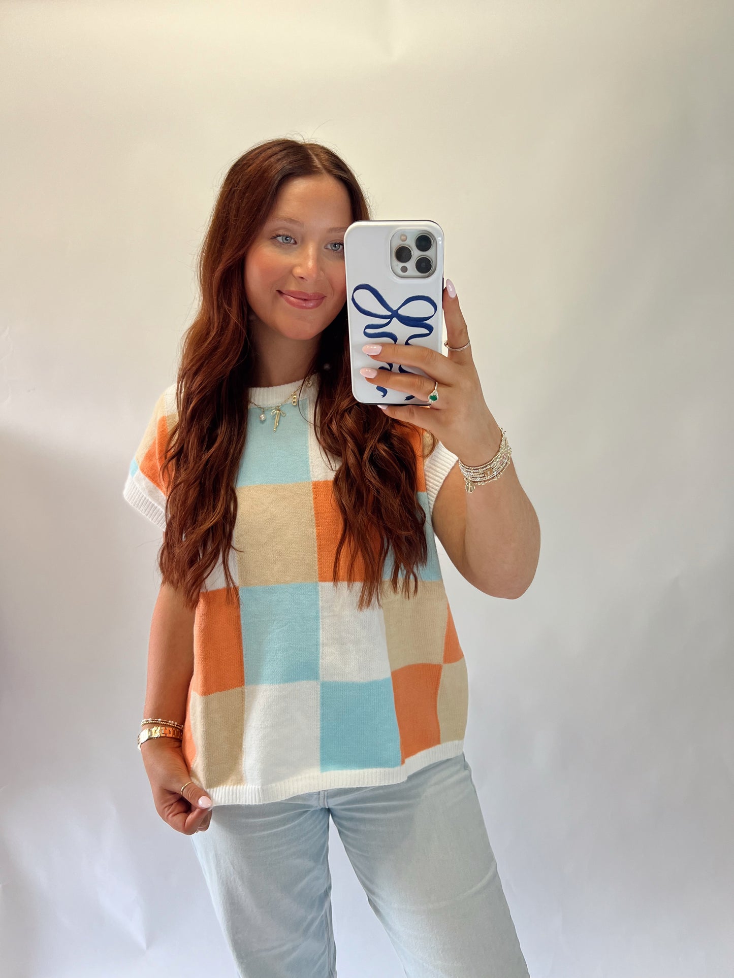 Multi Colored Checkered Top