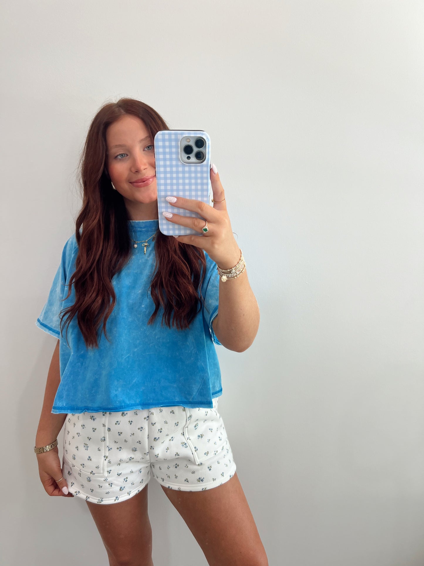 Acid Washed Tee | BLUE