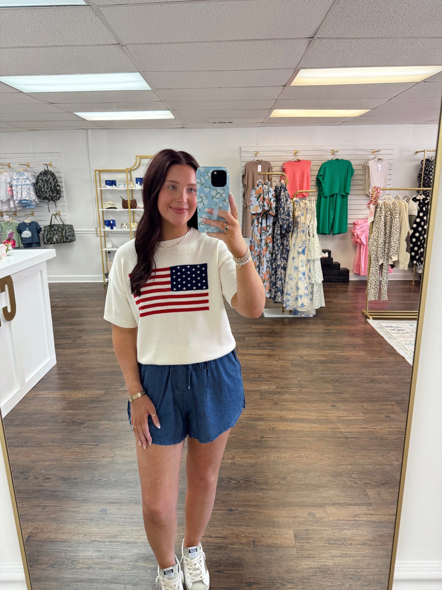 American Flag Knit Top