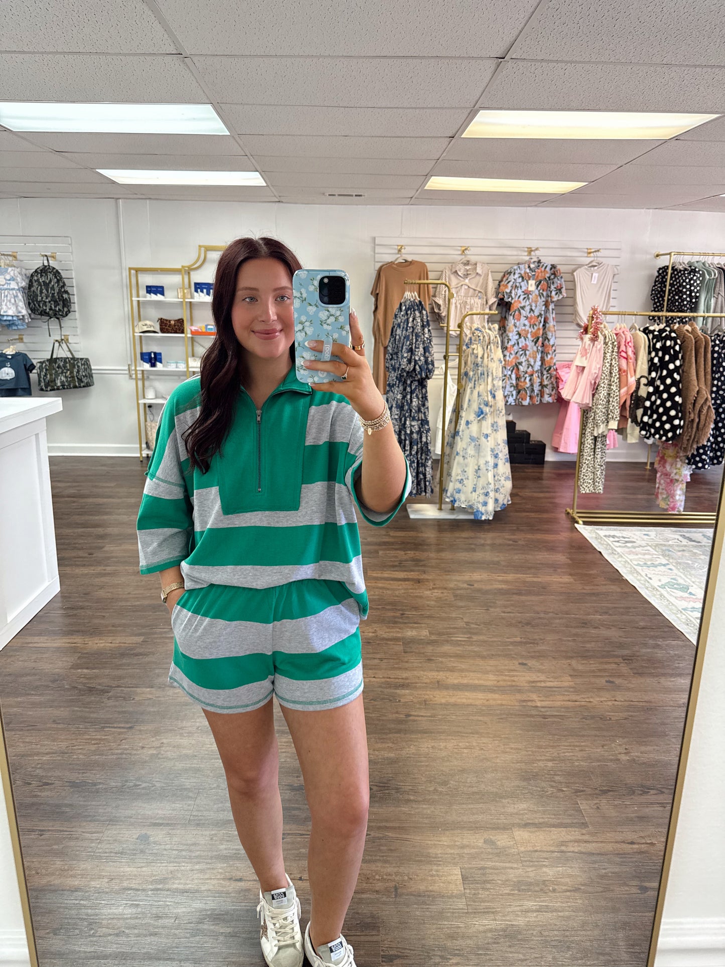 Kelly Green Half Zip Set