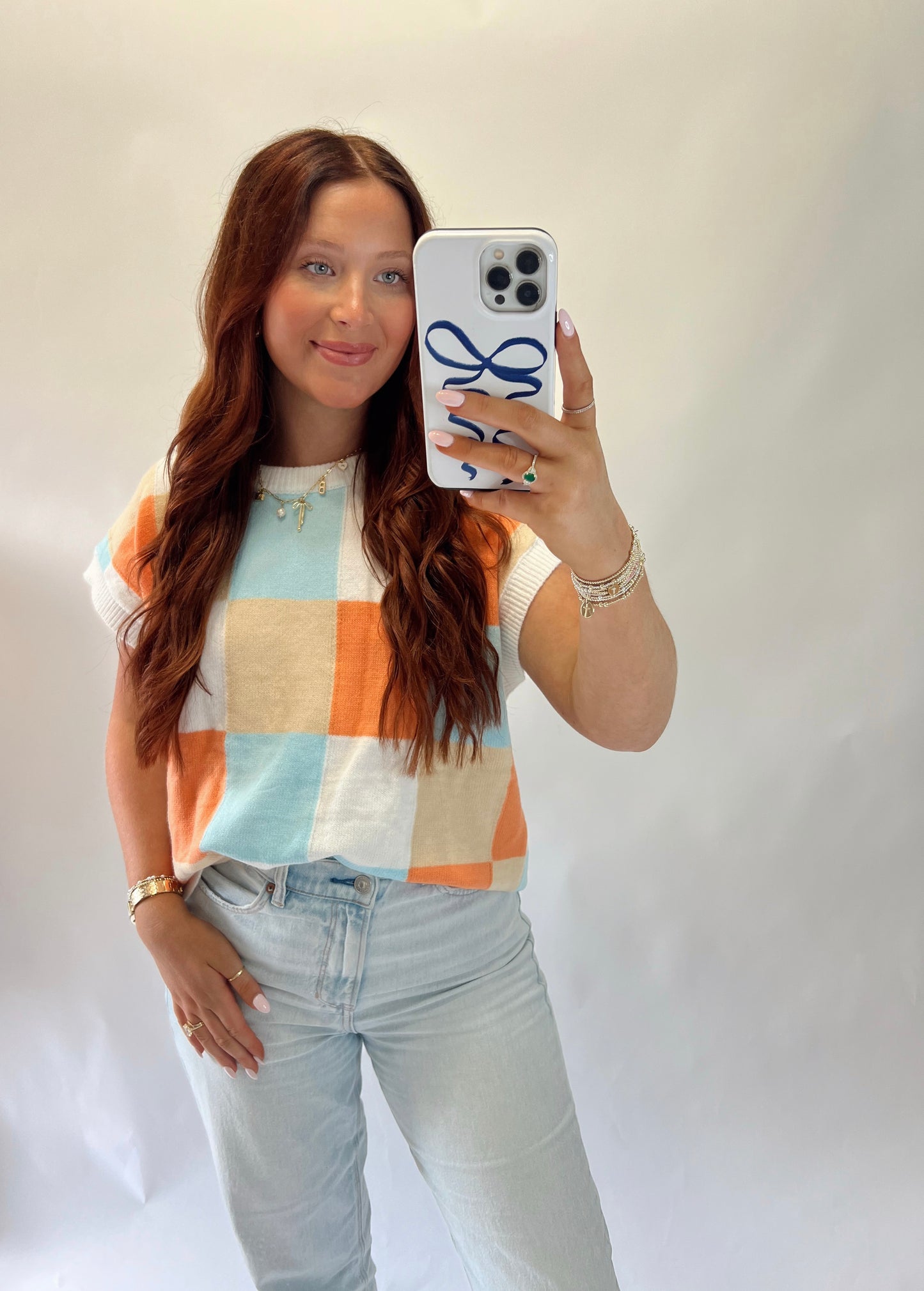 Multi Colored Checkered Top