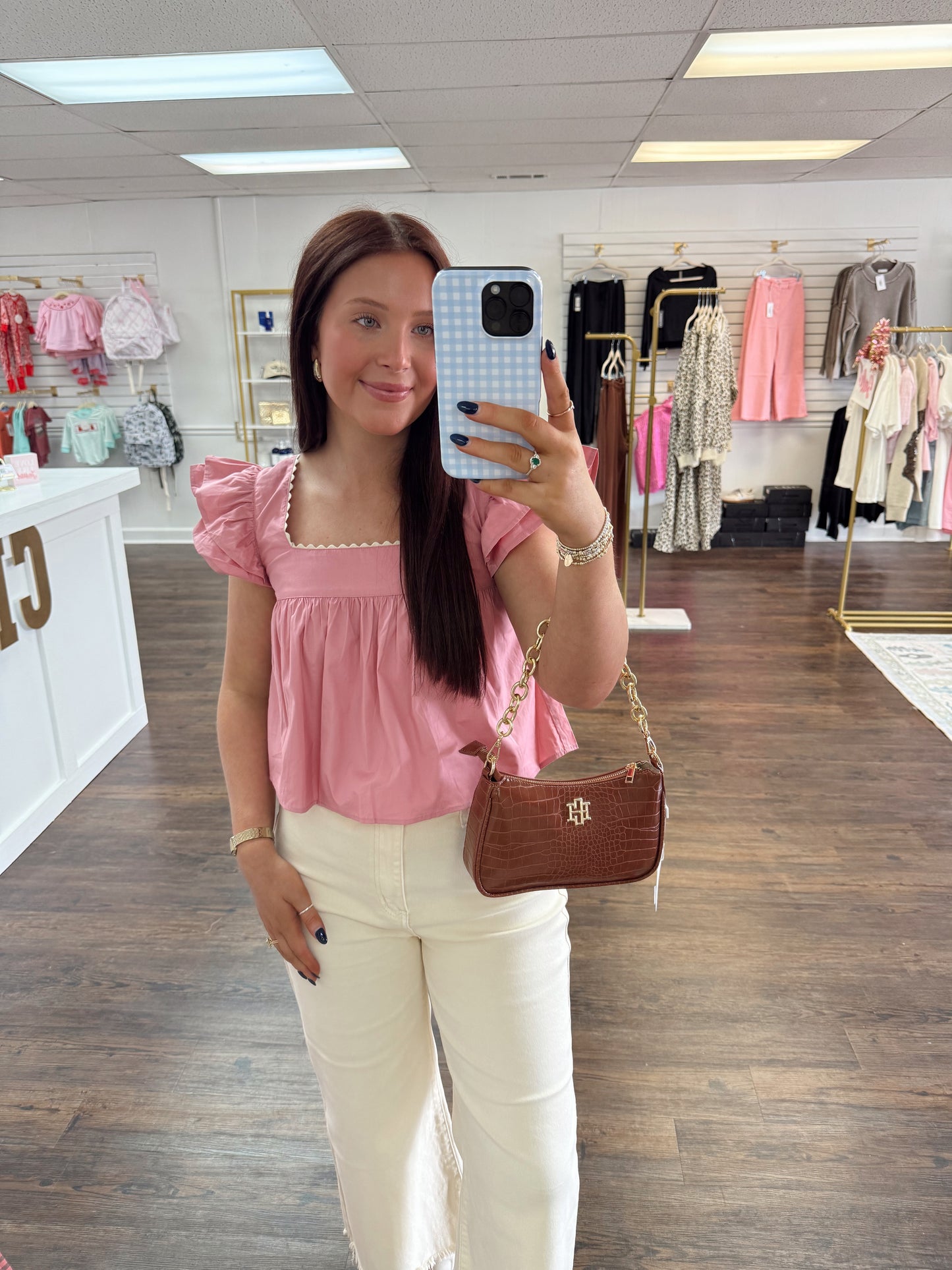 Poplin Square Neck Top