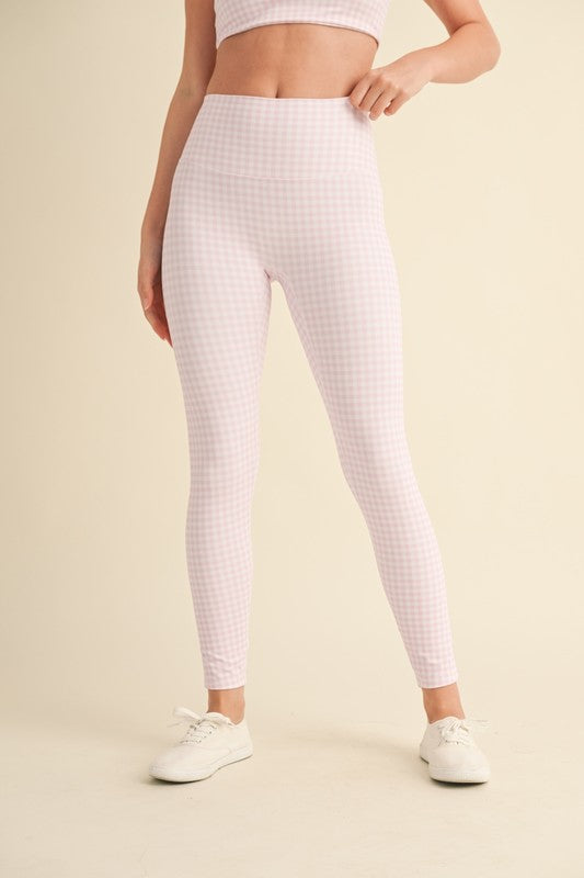 Pink Gingham Aligned Leggings