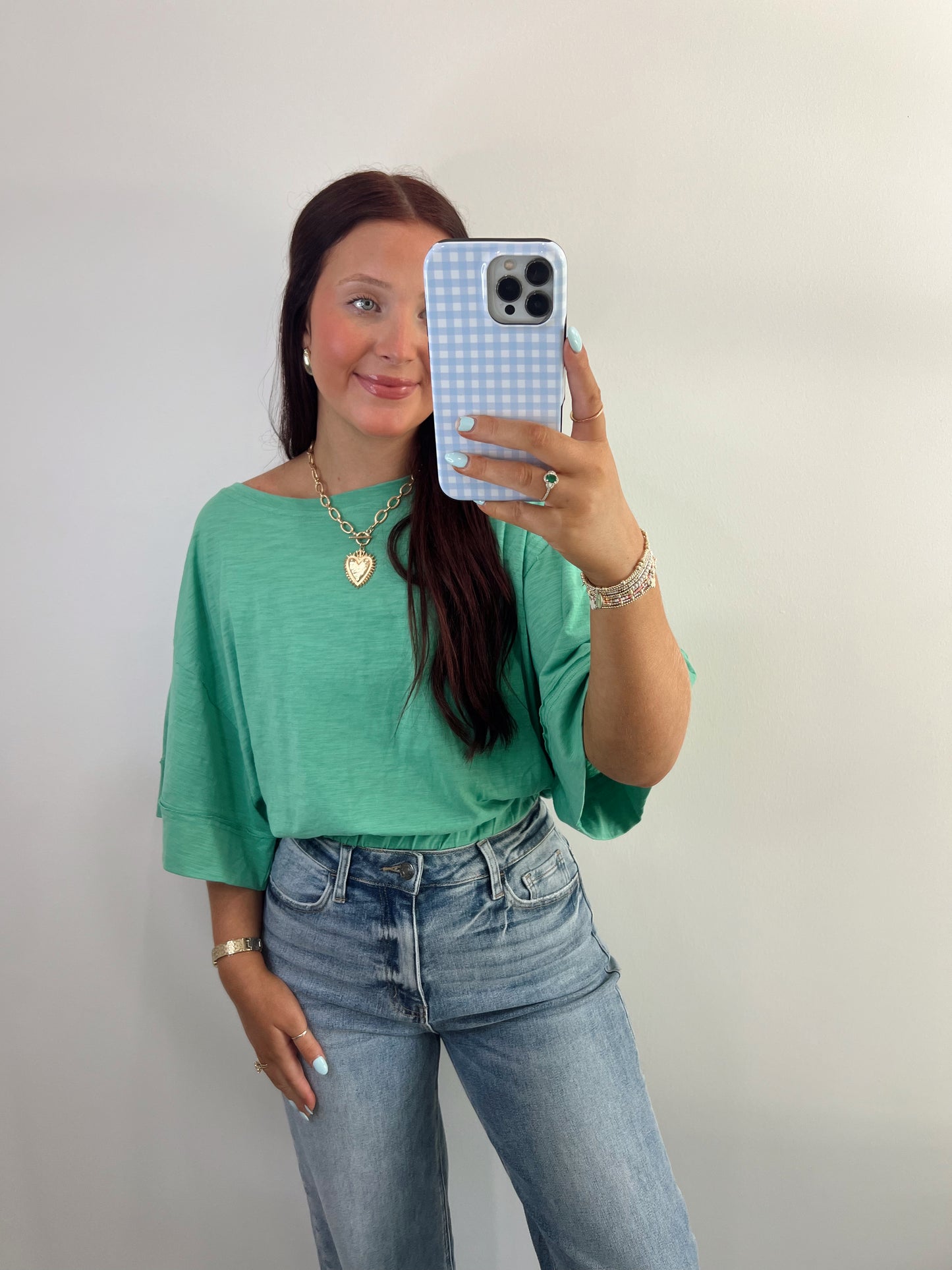 Green Sinched Top