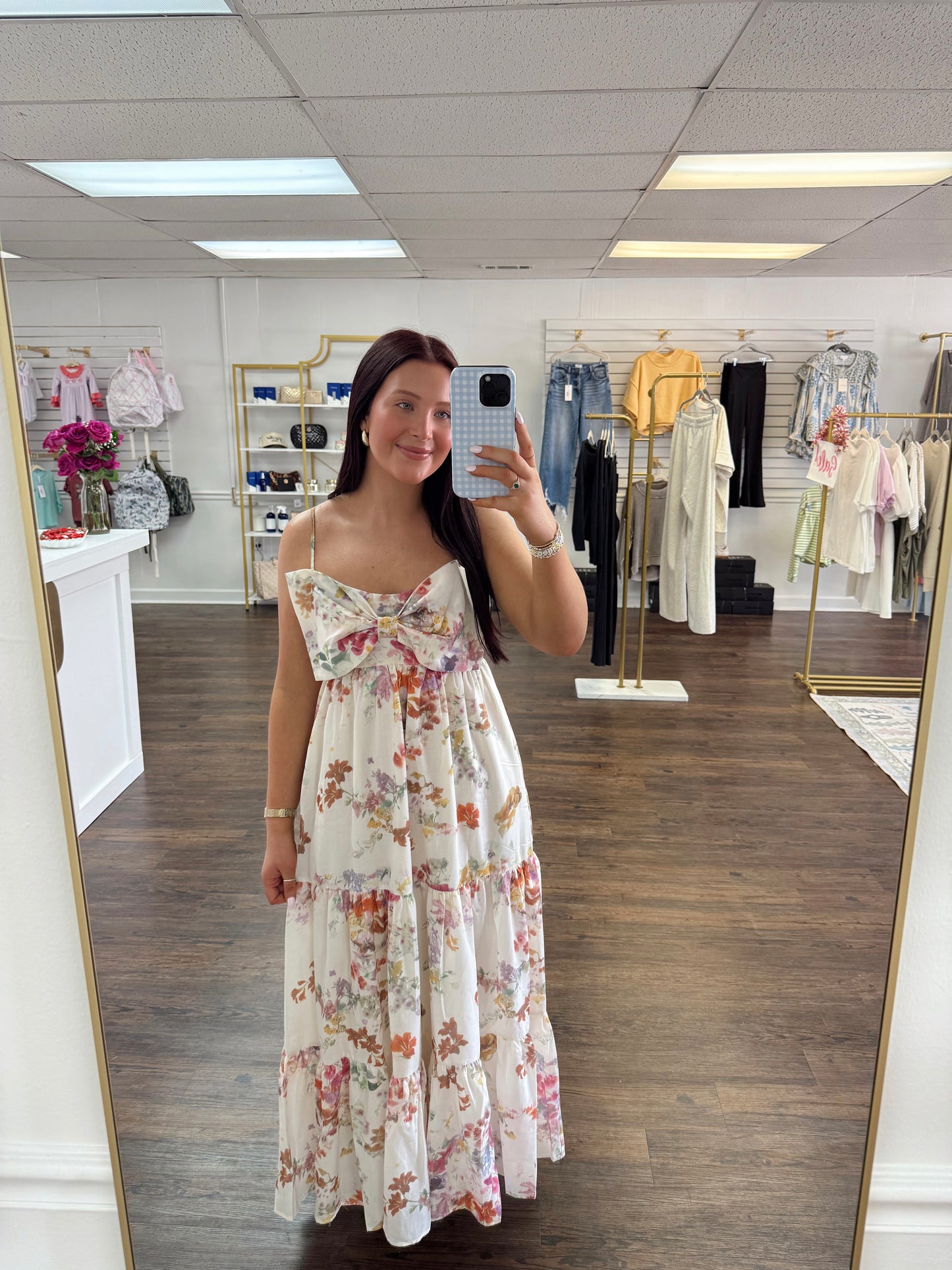 Multi Floral Bow Dress
