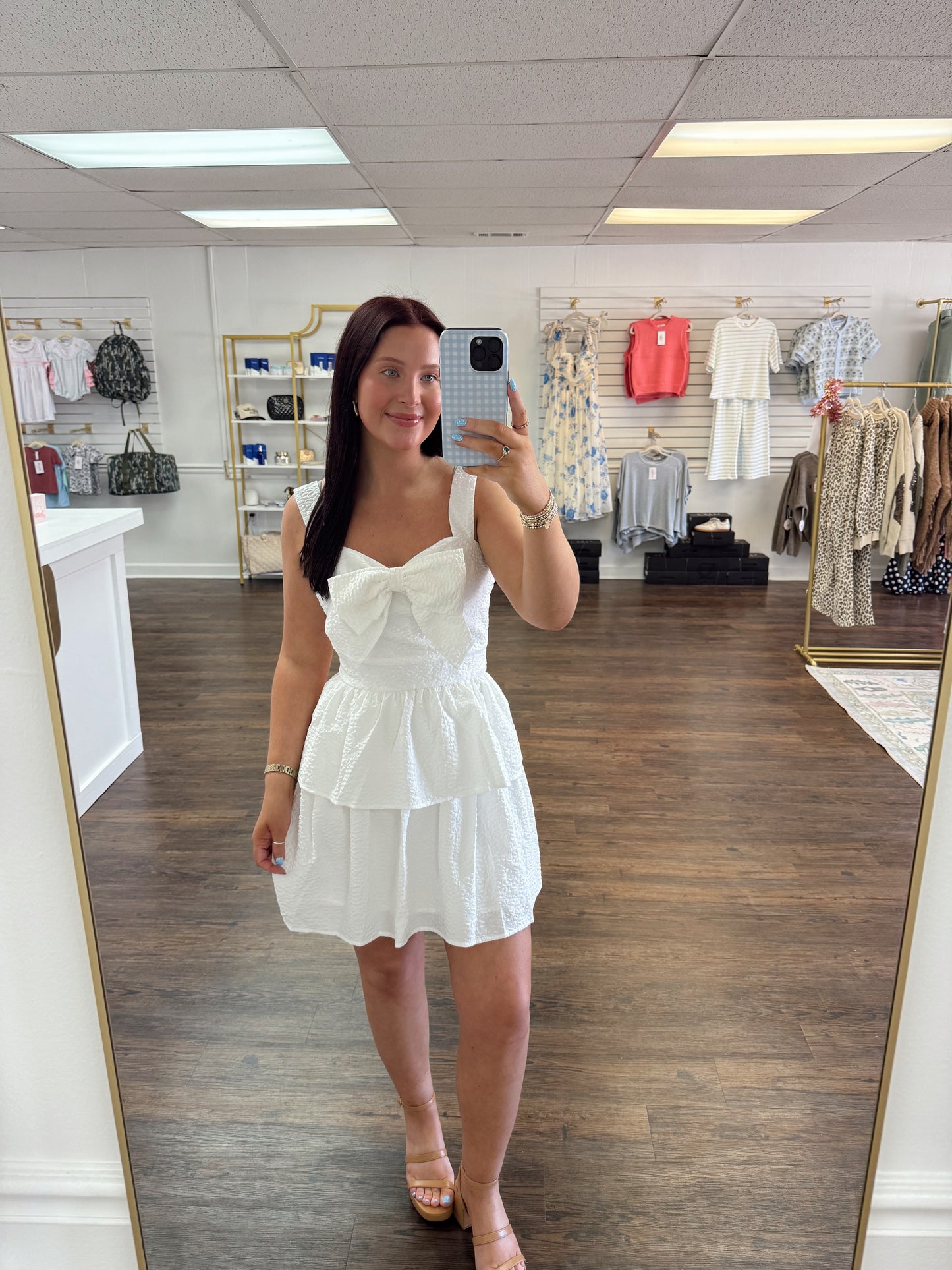 White Bow Detail Dress