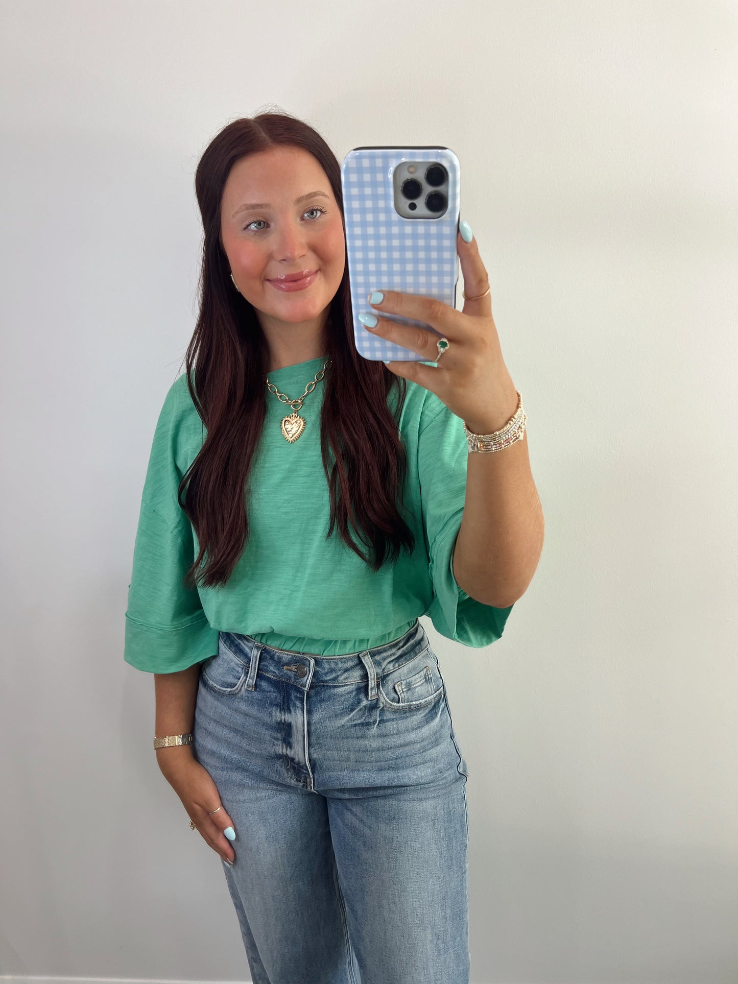 Green Sinched Top