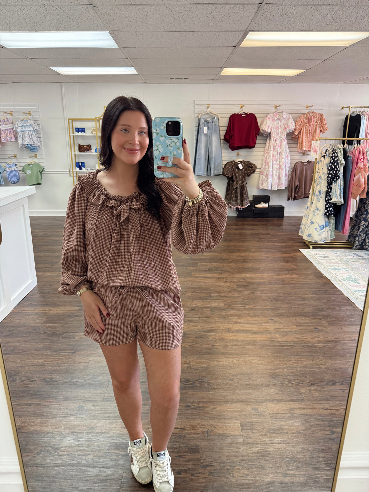 Brown Gingham Set