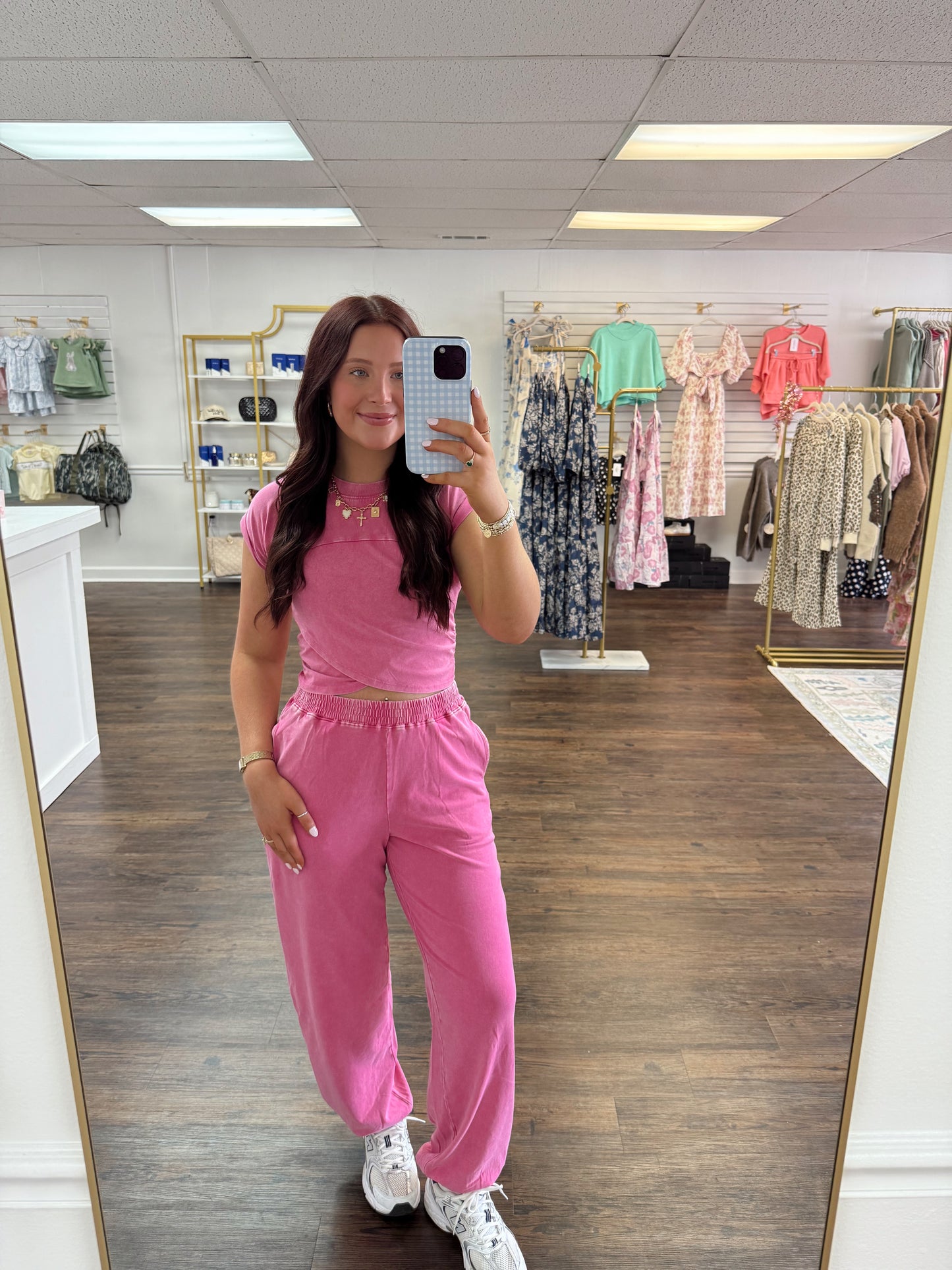 Wrap Front Jogger Set | Pink