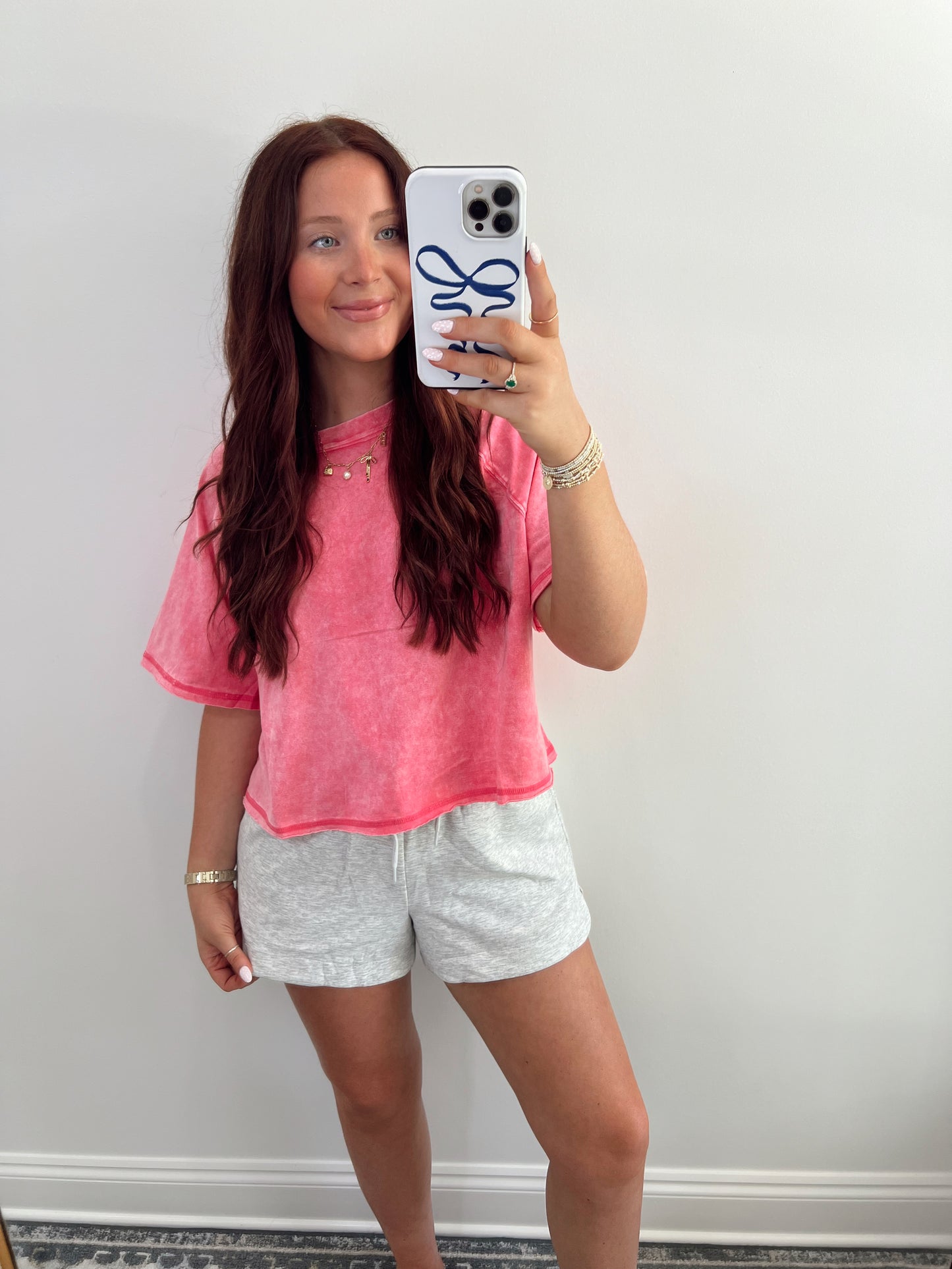 Acid Washed Tee | PINK