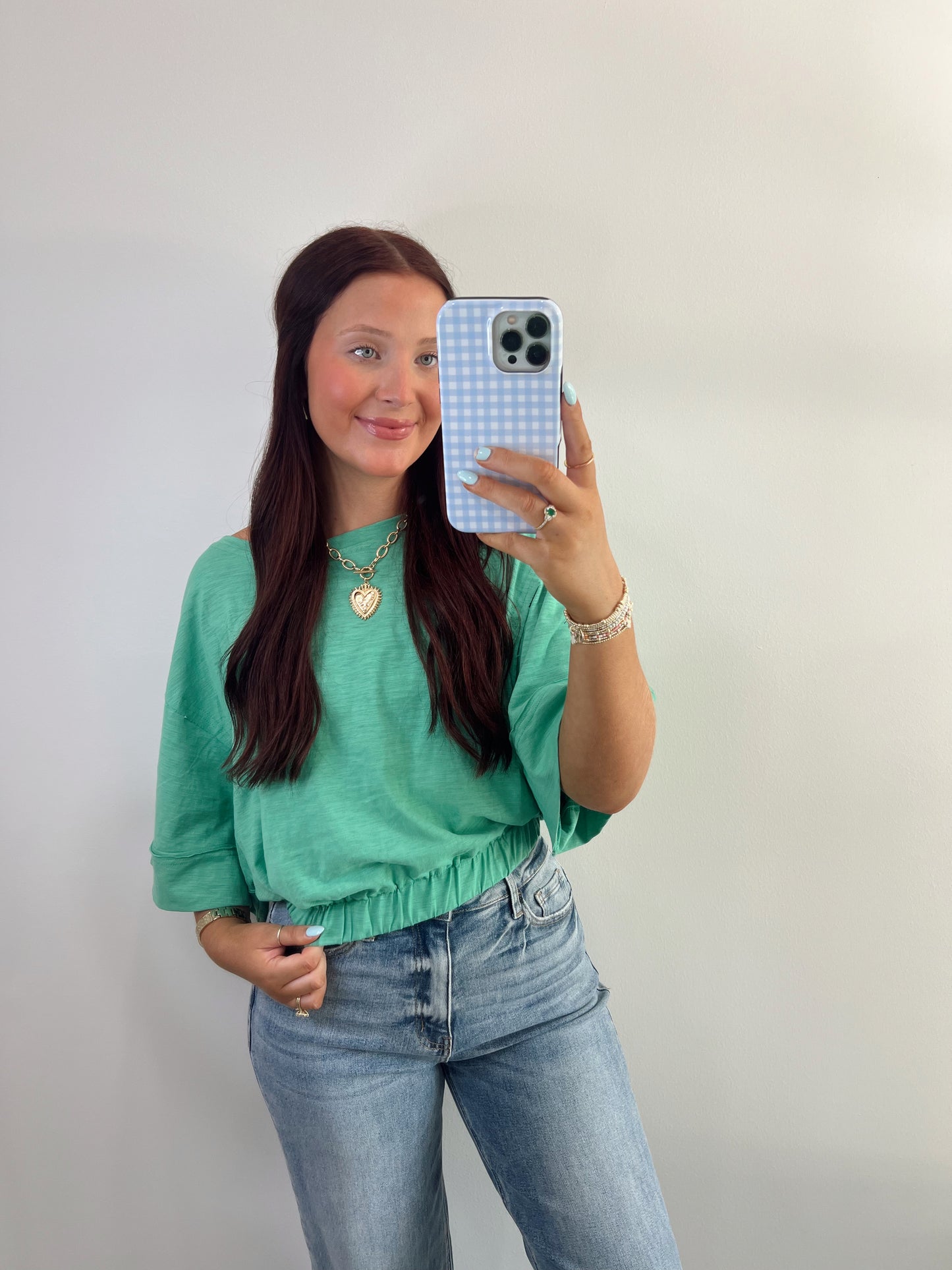 Green Sinched Top