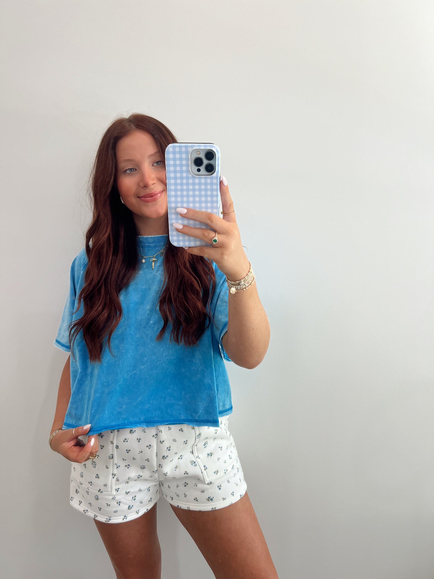 Acid Washed Tee | BLUE