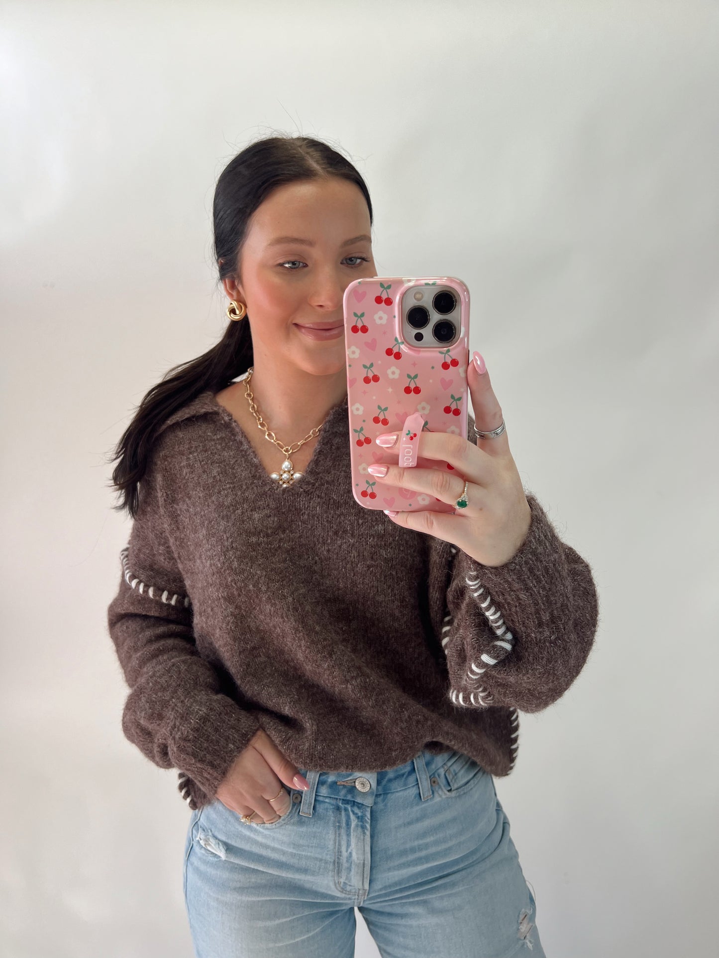 Mocha Contrast Sweater