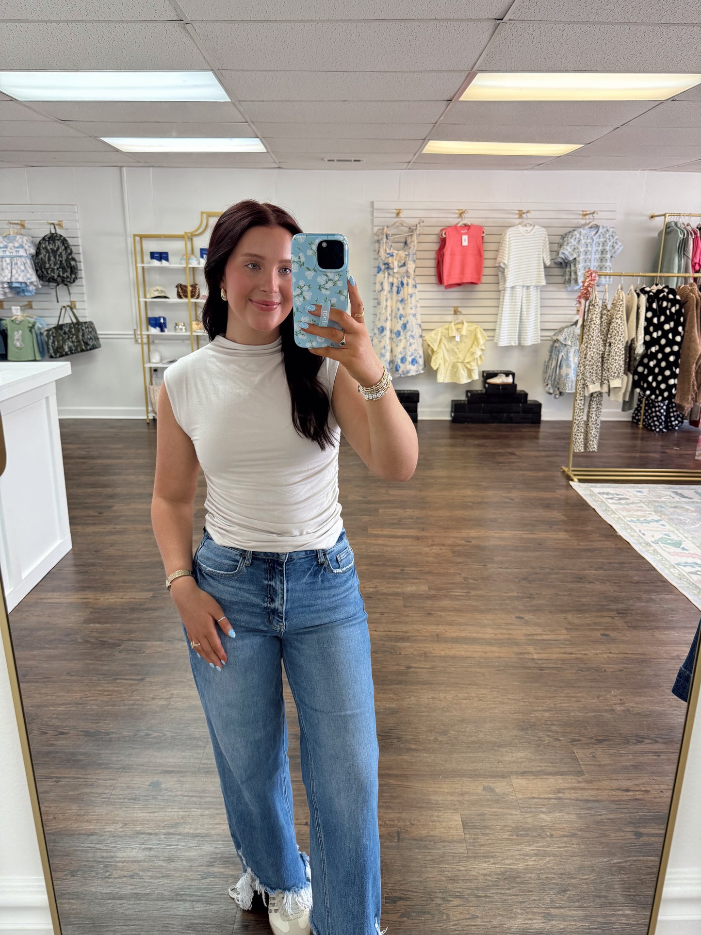 Beige Sinched Top