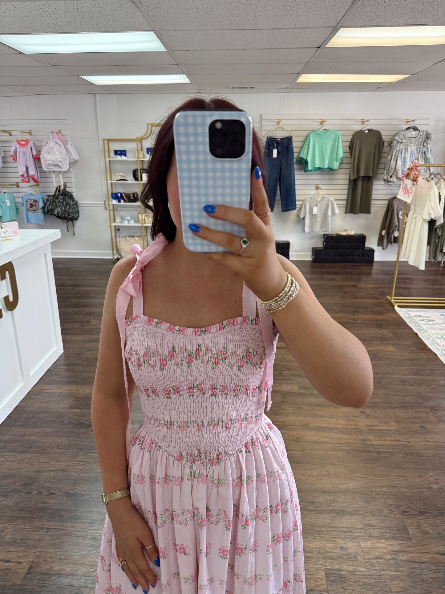Pink Poplin Midi Dress