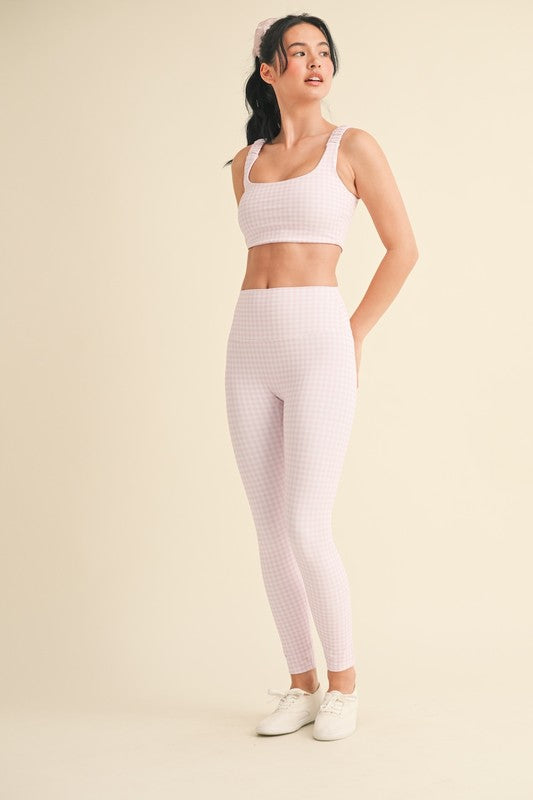 Pink Gingham Aligned Leggings