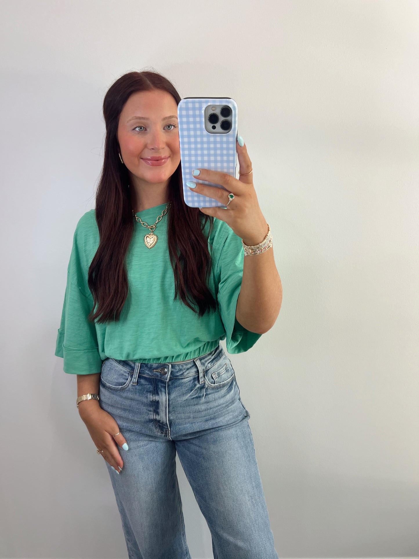 Green Sinched Top