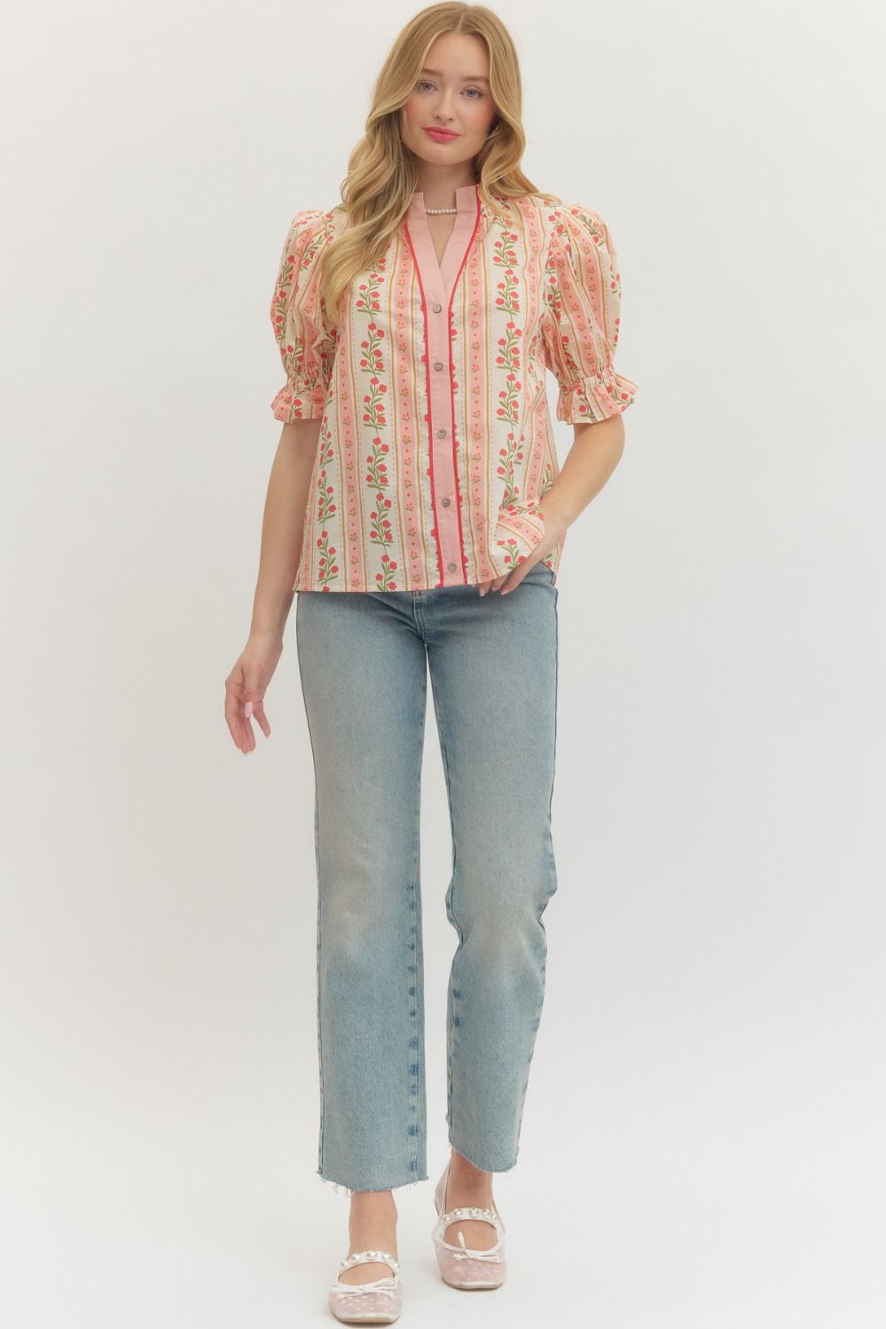 Floral Stripe Top