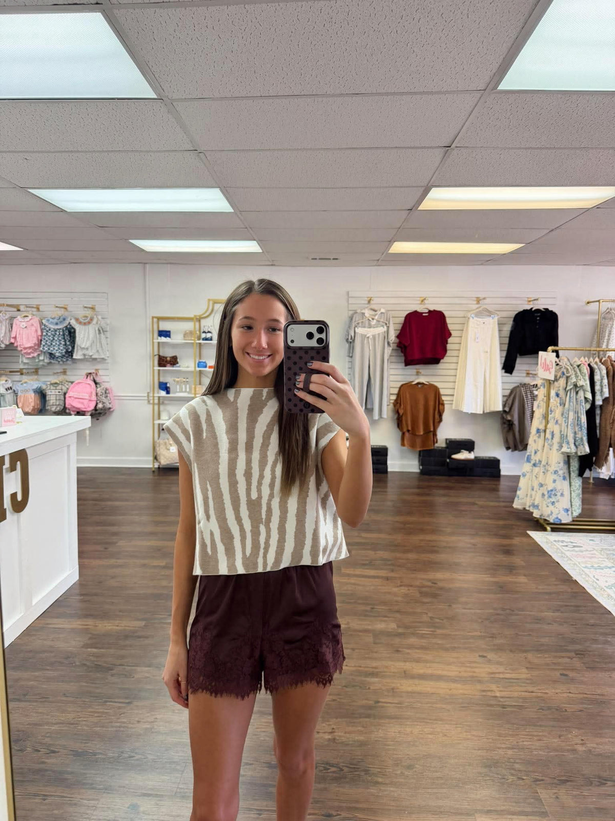 Tiger Knit Sweater Top