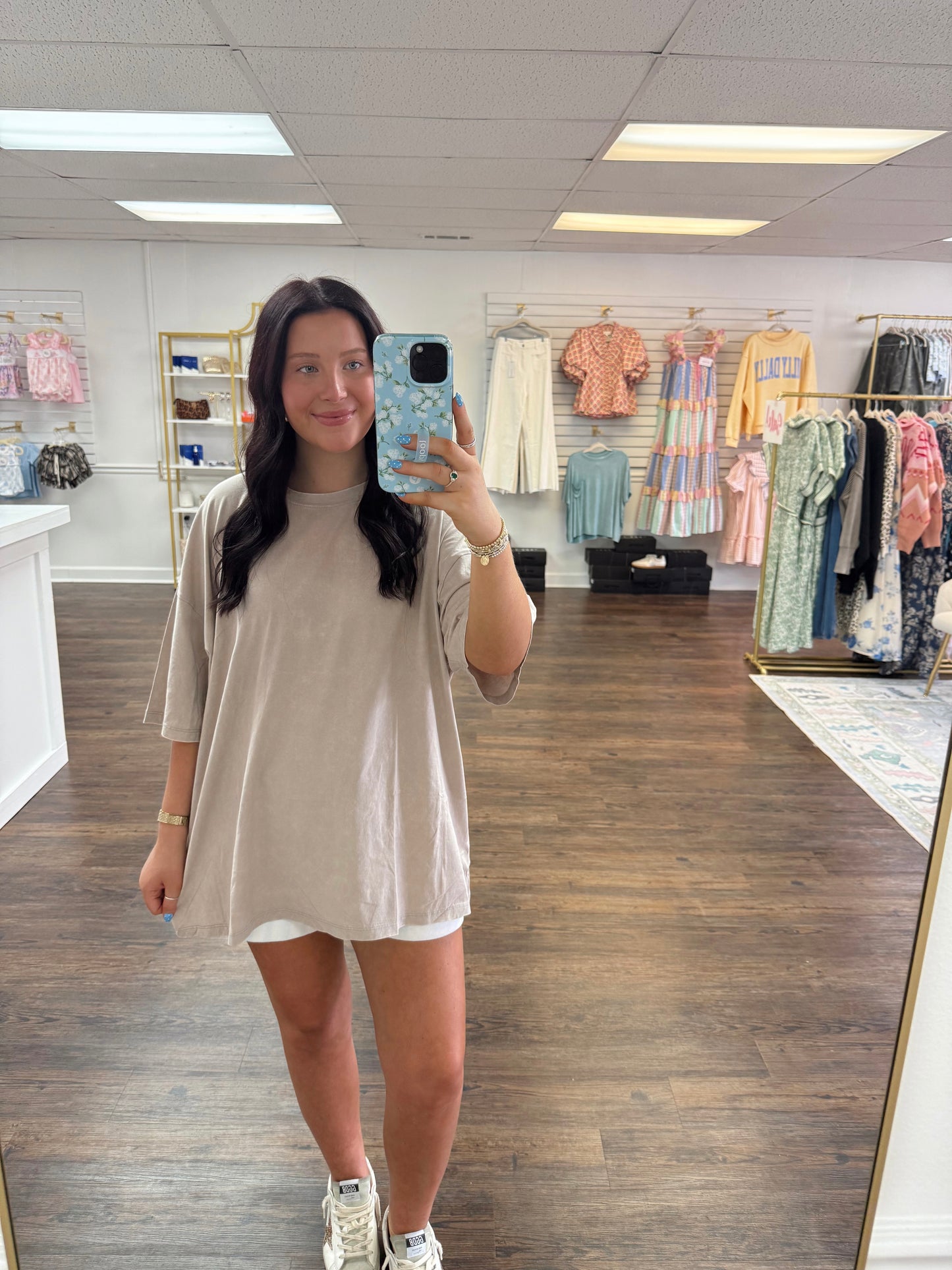Acid Washed Boyfriend Tee | Mocha