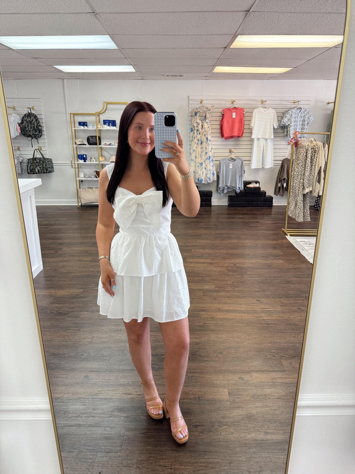 White Bow Detail Dress