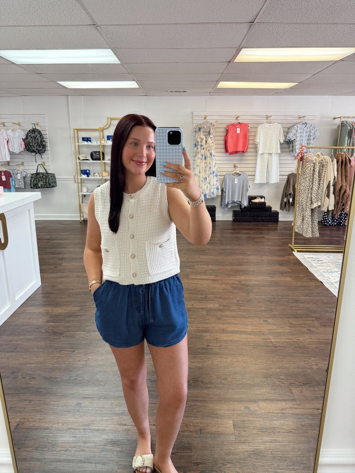 Cream Button Vest