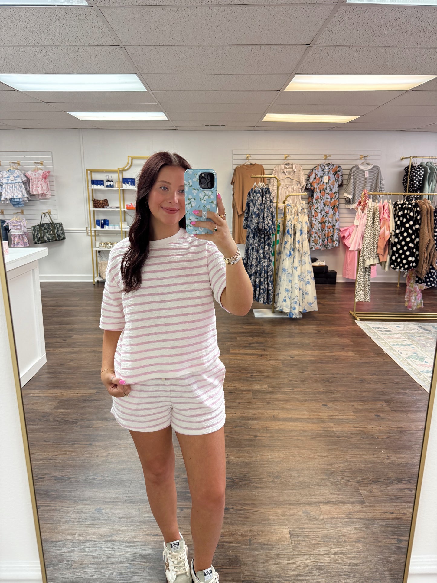 Pink Terry Striped Set