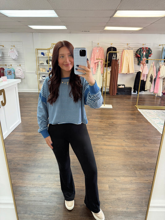 Striped Cutout Sweatshirt