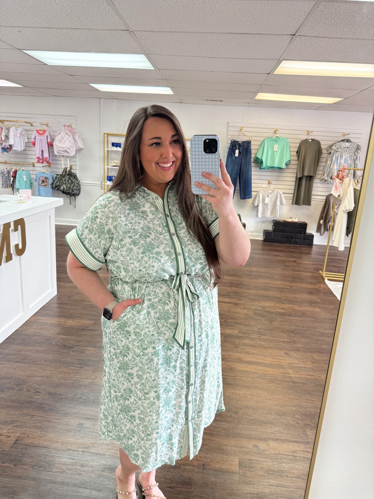 Floral Green Midi | PLUS