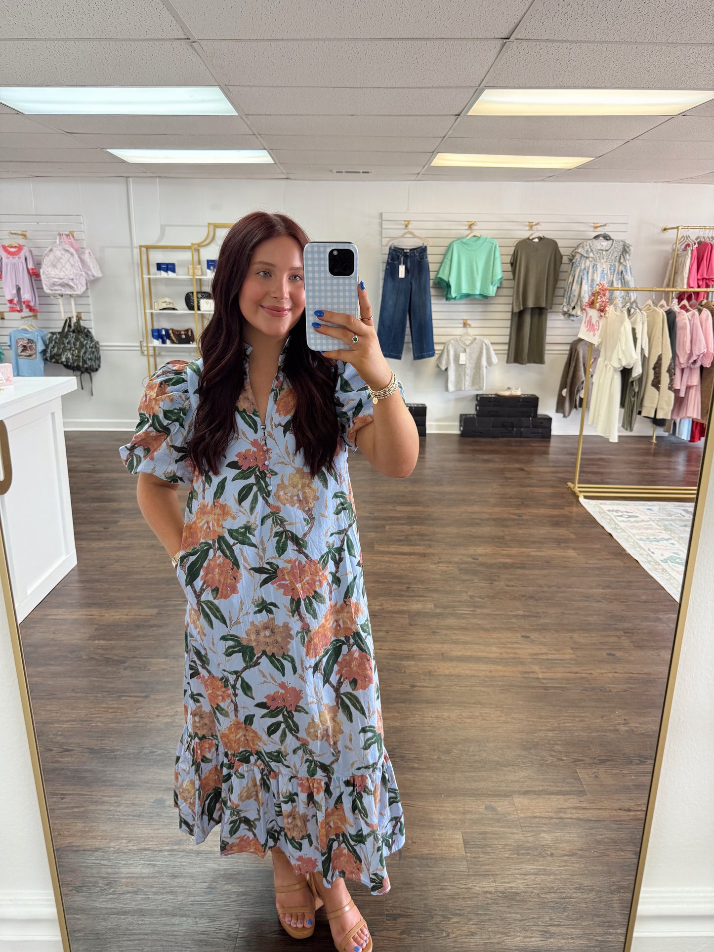 Blue Blooming Midi