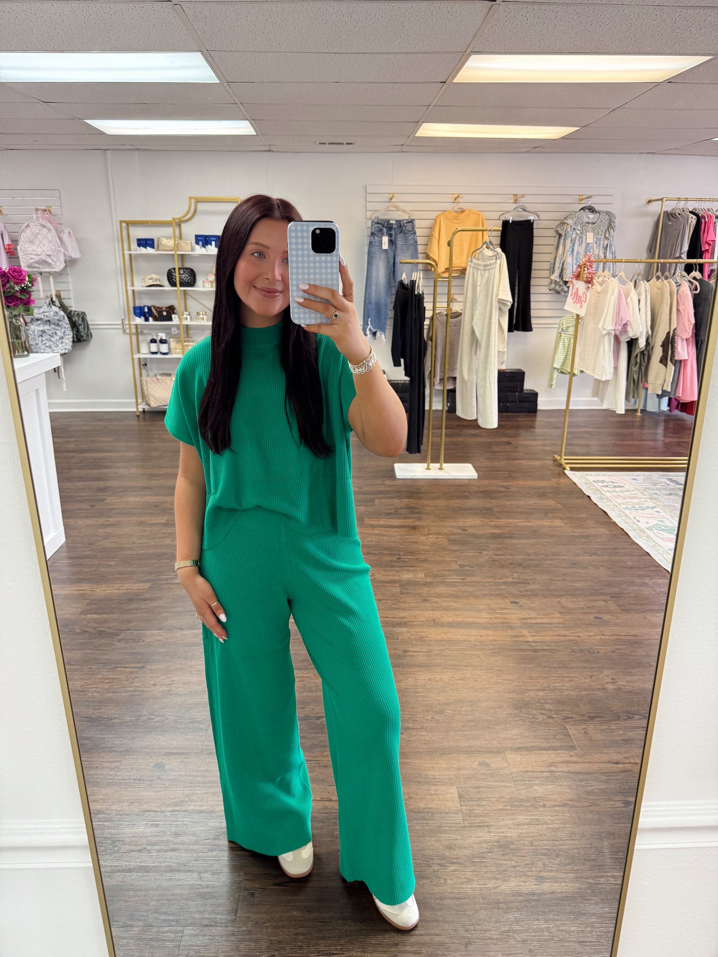 Mock Neck Sweater Set | Kelly Green | Restock