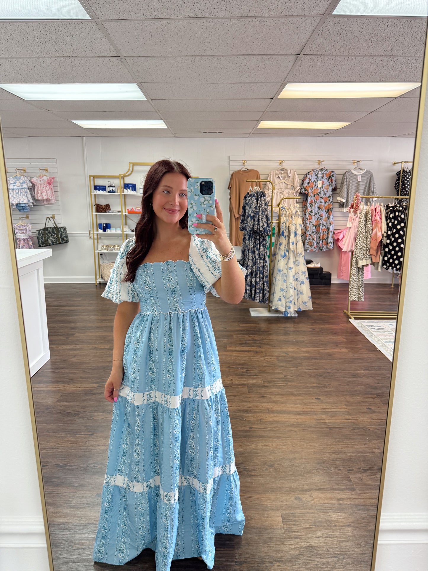 Blue Floral Maxi Dress