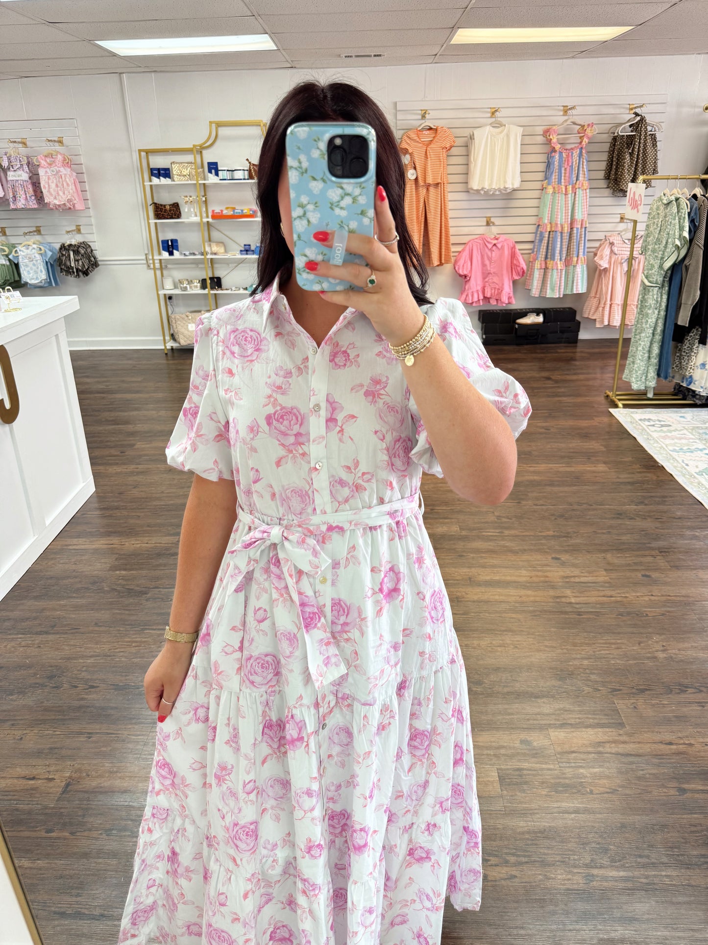 Pink Flower Maxi Dress