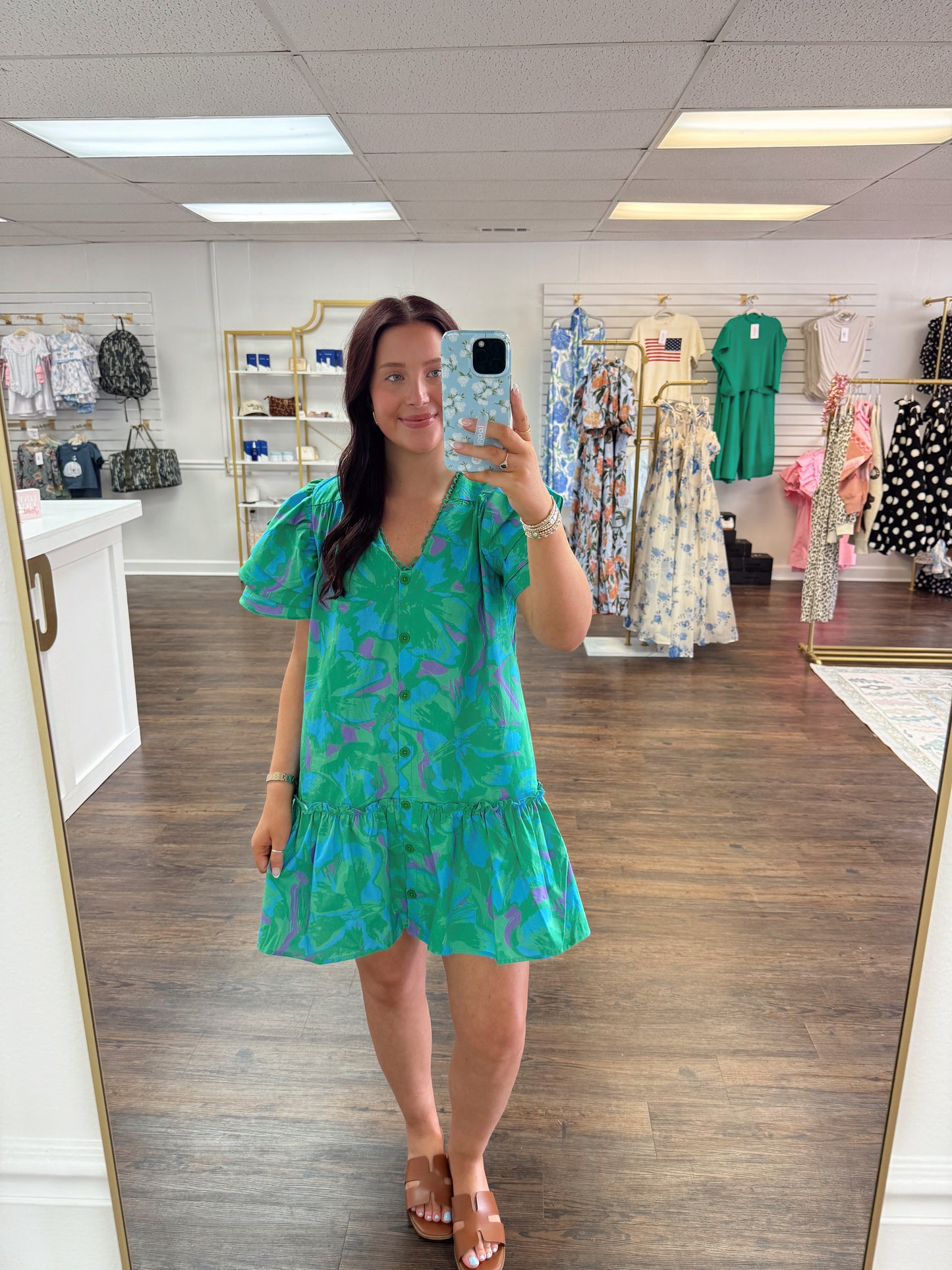Green Ruffled Dress