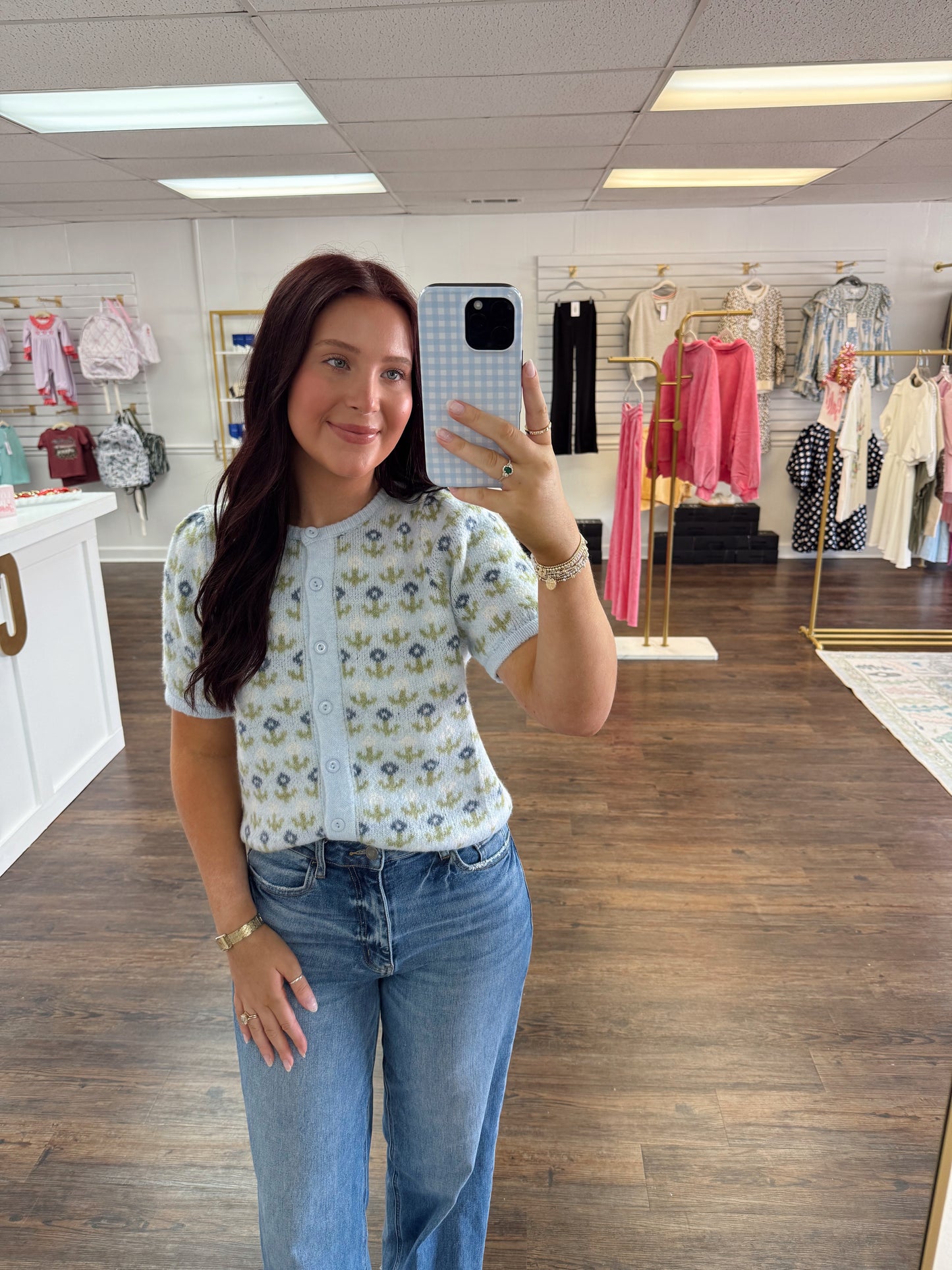 Floral Puff Sleeve Sweater