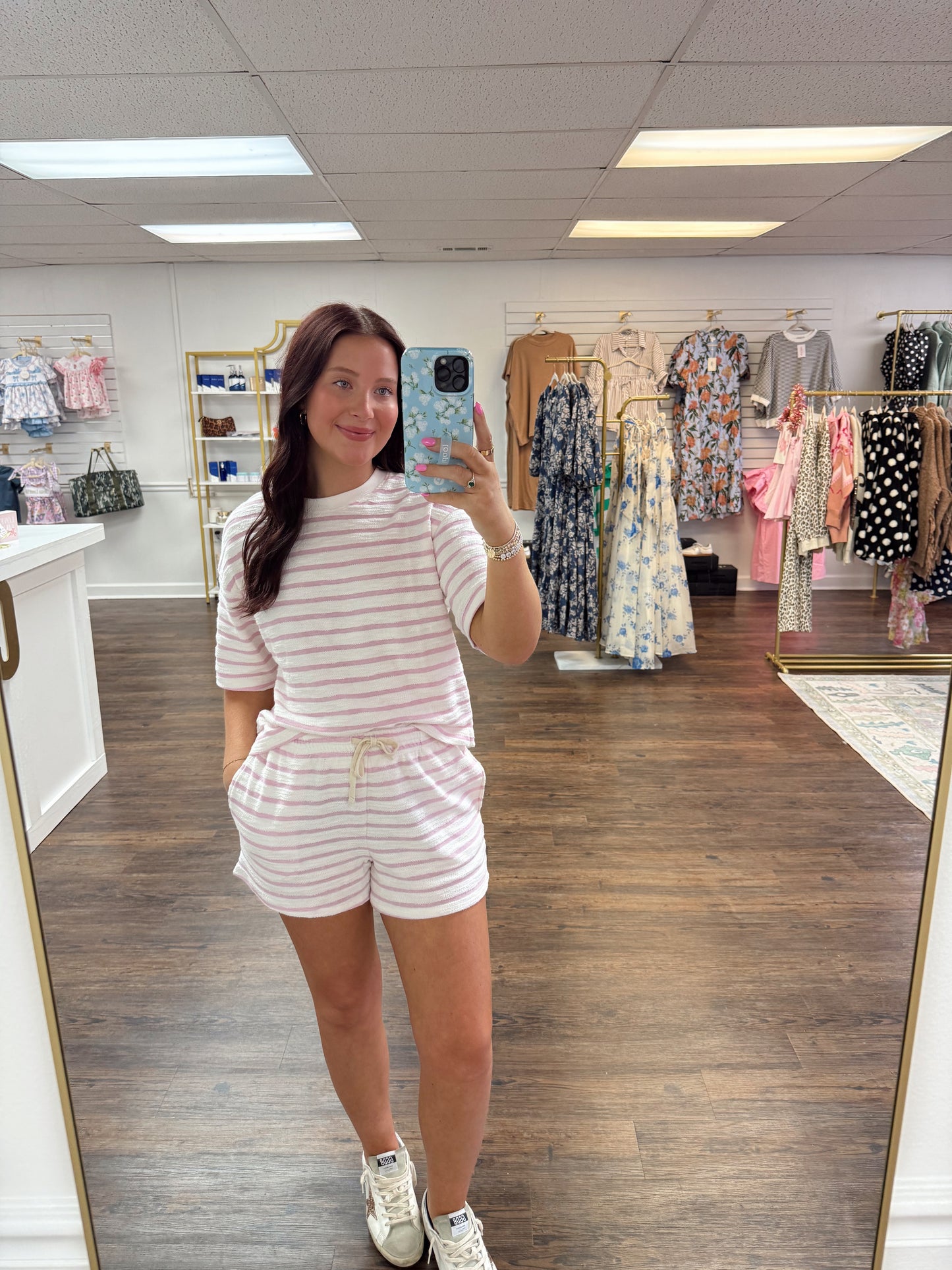 Pink Terry Striped Set