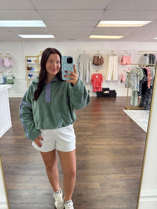 Contrast Half-Zip Pullover
