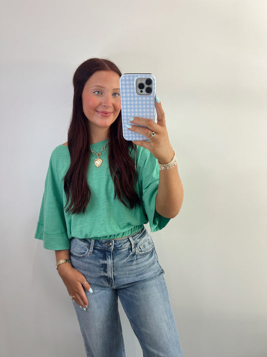 Green Sinched Top