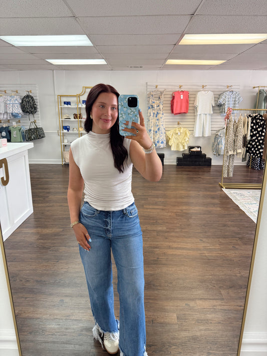 Beige Sinched Top