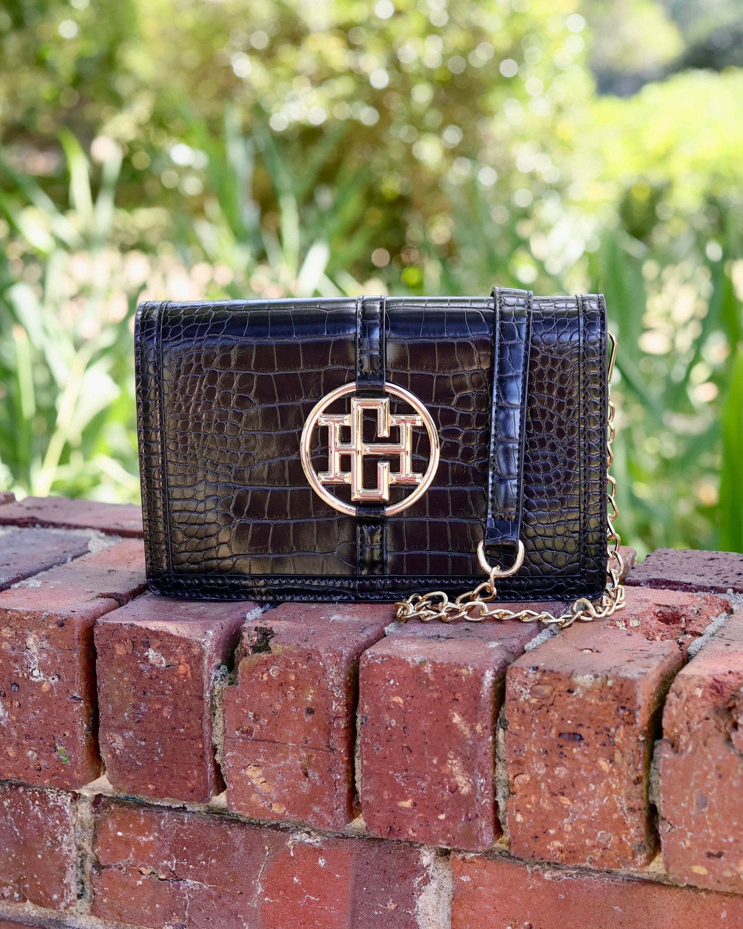 Cecilia Circle Logo Handbag Black
