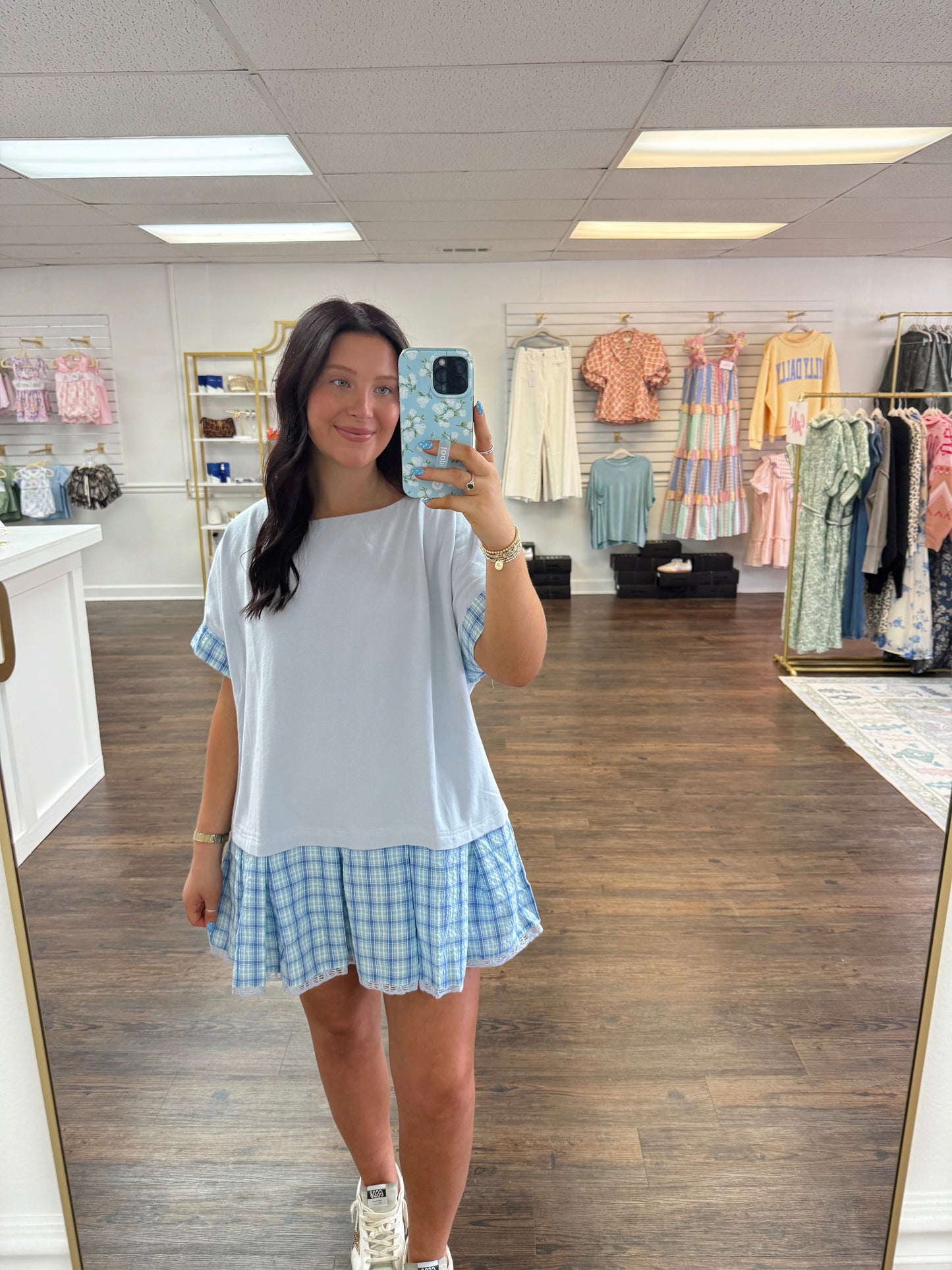 Plaid Tunic Mini Dress