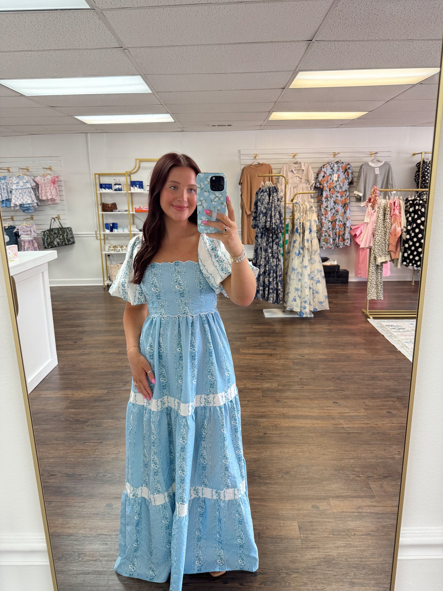 Blue Floral Maxi Dress