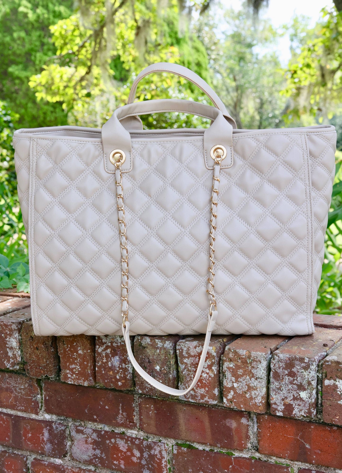 Melissa Tote Bag Nude Quilted