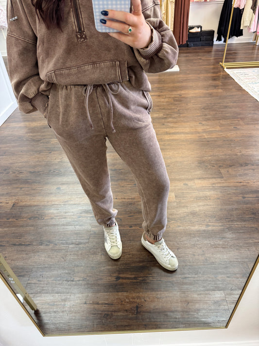 Brown Fleece Joggers
