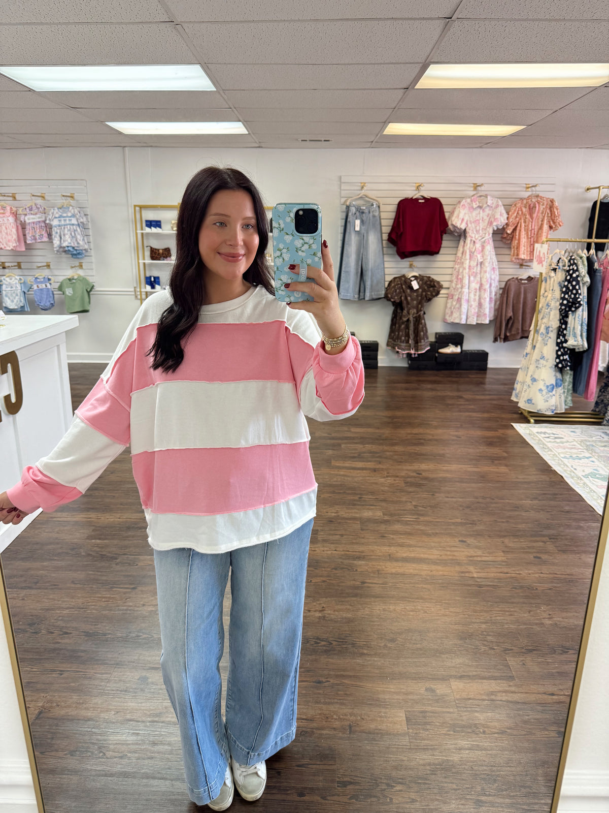 French Terry Striped Pullover