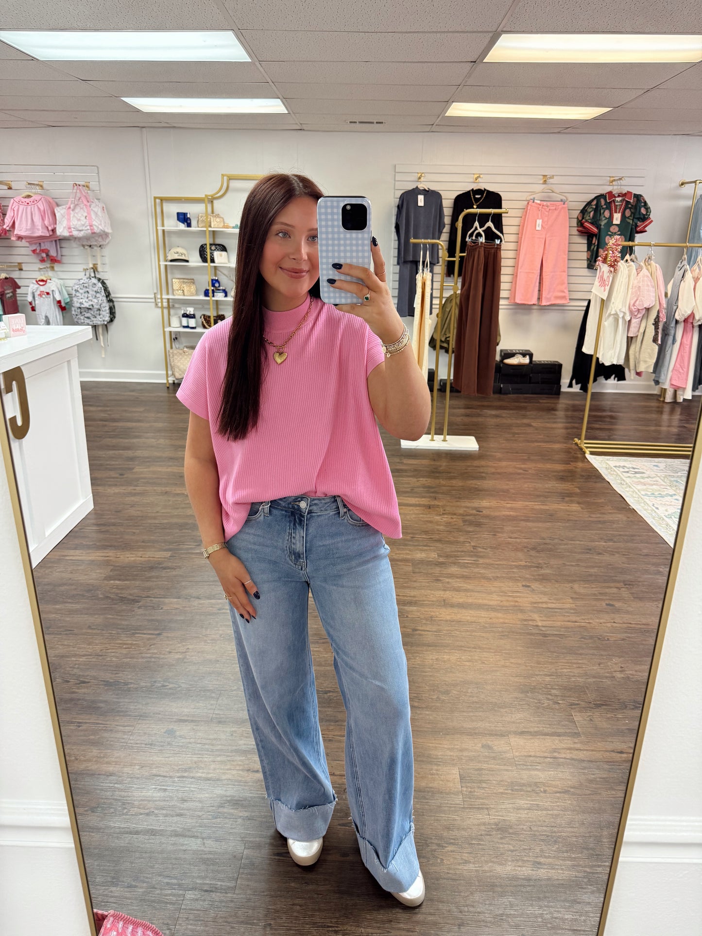 Knit Ribbed Sweater | Pink